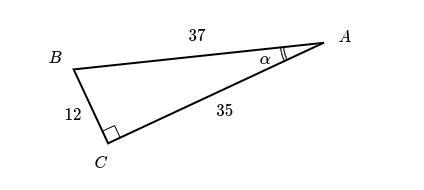 Find cos(α) in the triangle.-example-1