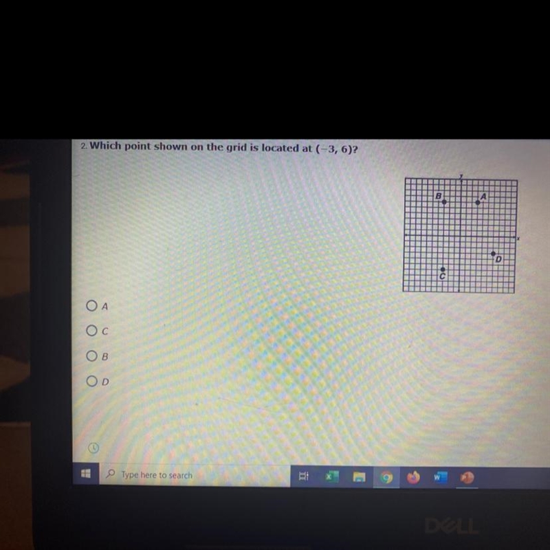 Which point shown on the grid is located at (-3,6)-example-1