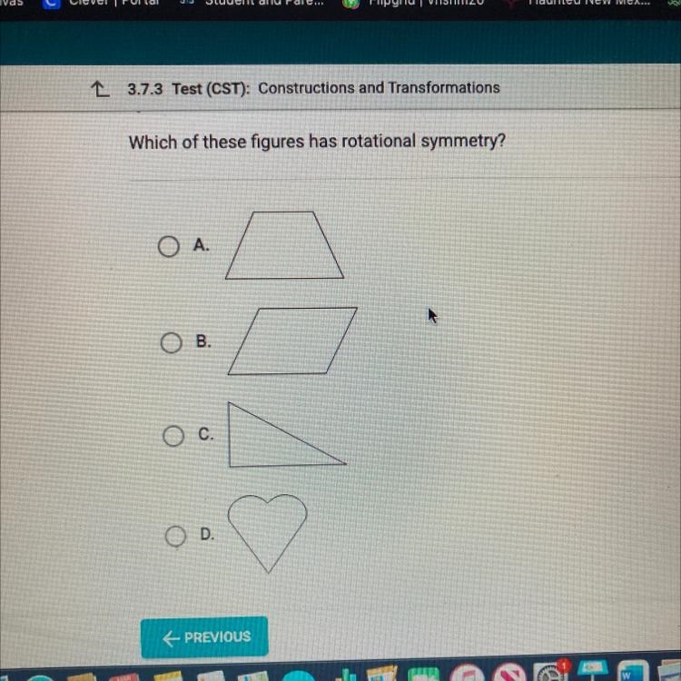 Which of these figures has rotational symmetry?-example-1