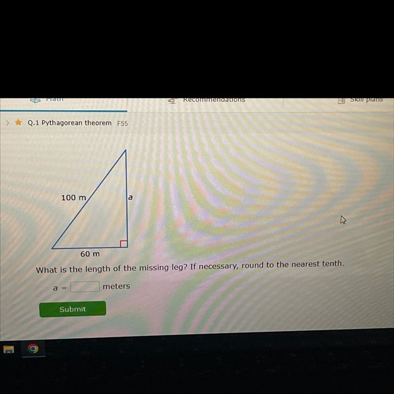 What is the length of the missing leg? IXL-example-1