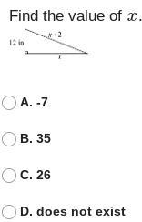 Find the value of x - Pythagorean theorem-example-1