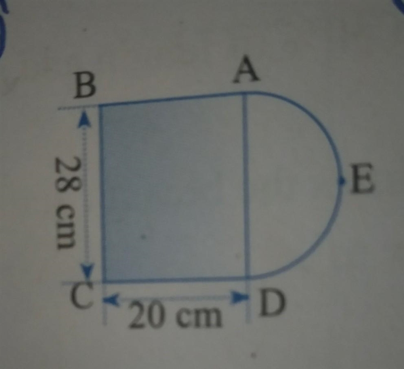 Find the perimeter and area of the following combined figure.​-example-1