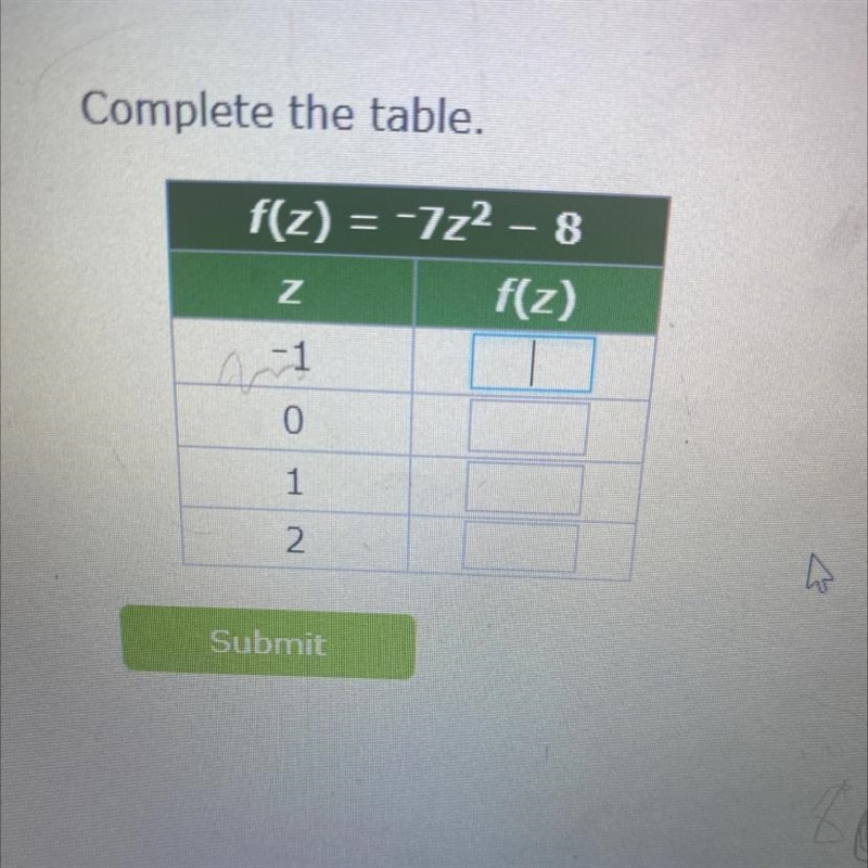 Complete the table fill the blanks-example-1