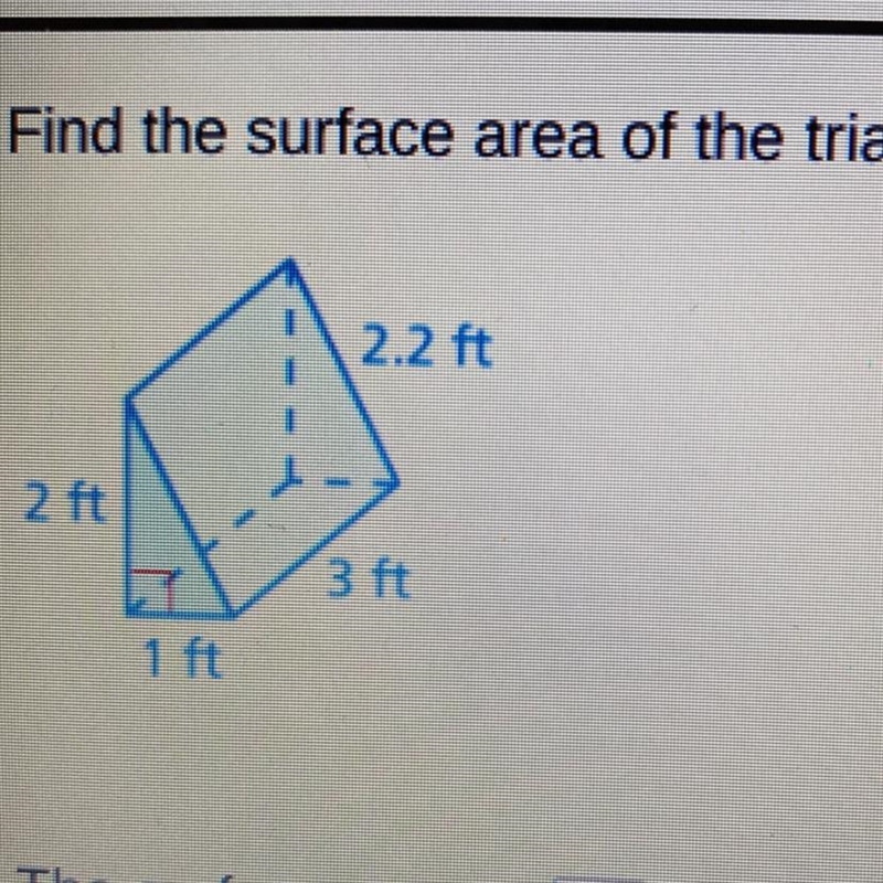 I I need to find the surface area of this triangular prism.-example-1