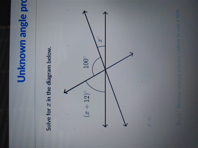 Solve for x in the diagram below.-example-1