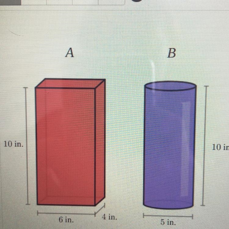 Here are two containers that hold oatmeal. Container A is a rectangular prism. Container-example-1