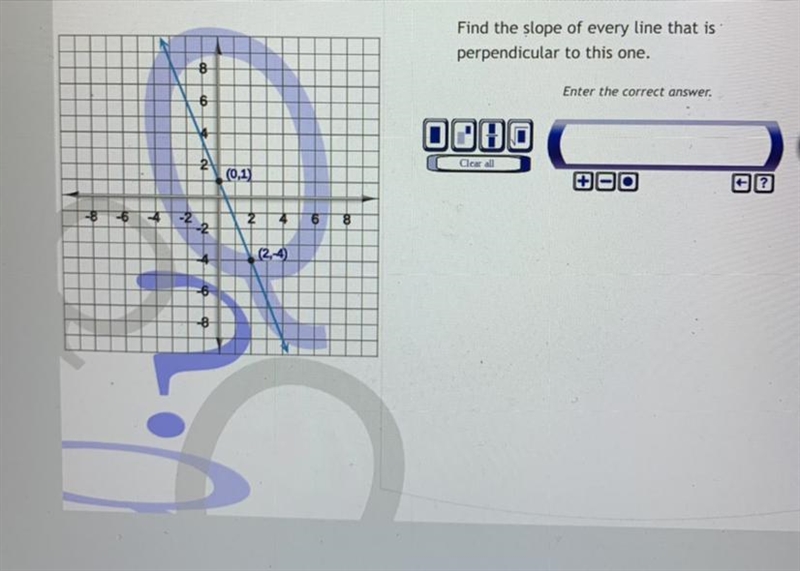 Find the slope of every line that is perpendicular to this one-example-1