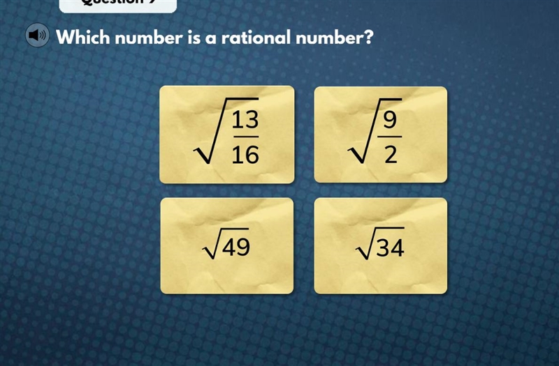 Which number is an irrational number?-example-1