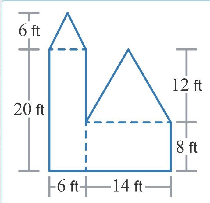 The play area of a park is shown. Find the area of the figure.-example-1