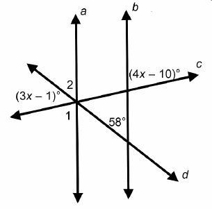 What must be true for lines a and b to be parallel lines? Select two options. A) mAngle-example-1