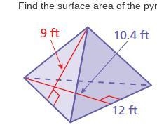 Find the surface area of the pyramid. The side lengths of the base are equal. Pls-example-1