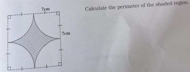 2. Find the permeter of the shaded part of each of the figures given below.​-example-1