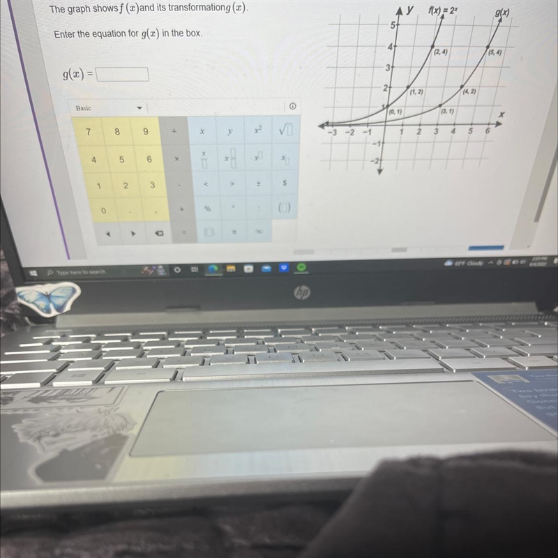 Please help! What is the equation for g(x)? According to the graph ?-example-1