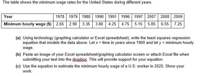 Please help with this problem:1. The table shows the minimum wage rates for the United-example-1