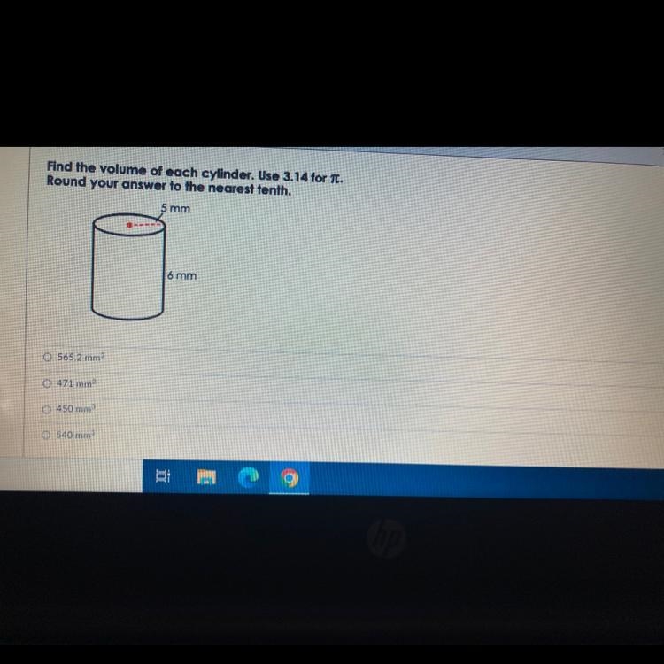 Find the volume of each in the day. Used 3.14 for pie. Round your answer to the nearest-example-1