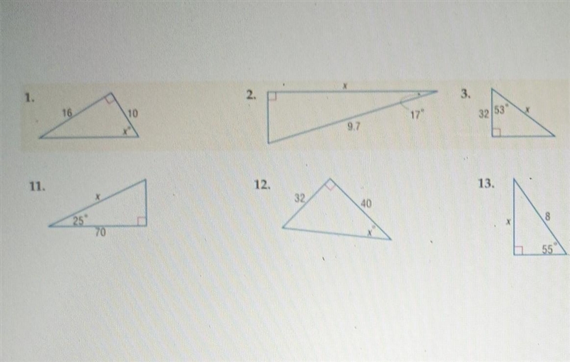 How do I find the value of xfor the following triangles-example-1