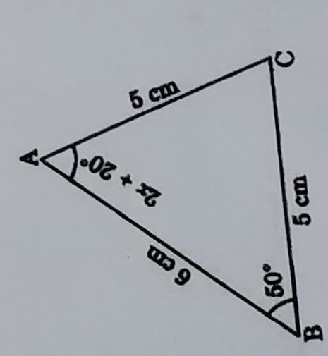 1. In given figure, the value of x is (a) 30 (b) 15 (c) 50 (d) 35​-example-1