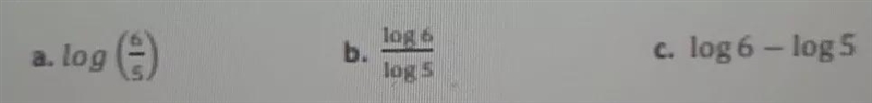 Compare the expressions by approximating their values on a calculator. Which two expressions-example-1