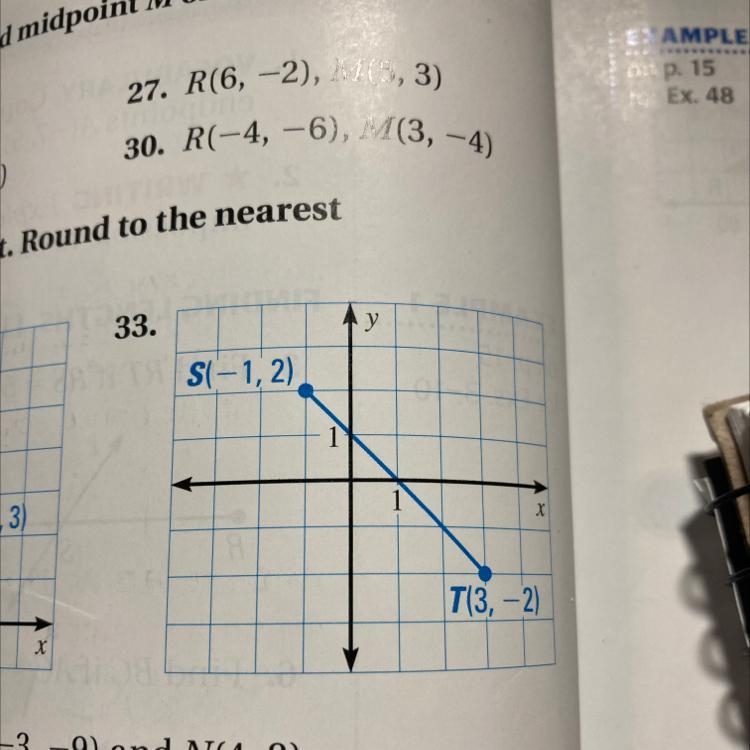 Find the length of the segment. Then find the coordinates of the midpoint of the segment-example-1