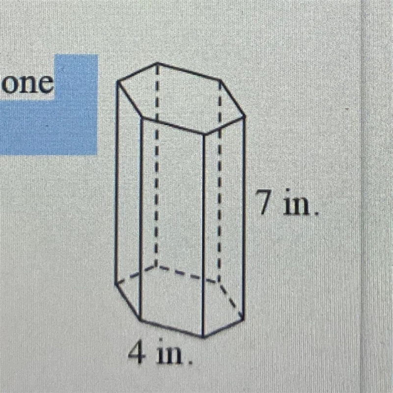 9-29. Find the surface area and volume of this hexagonal prism. Assume that the bases-example-1