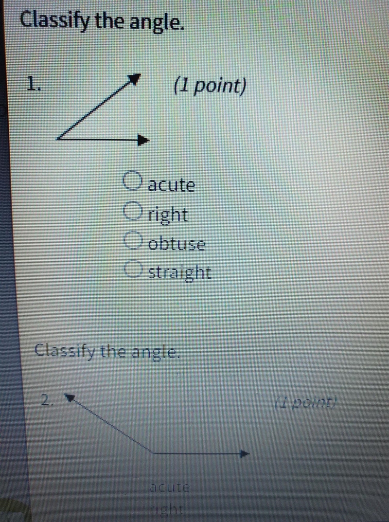 Classify the angle HELP PLEASR I FORGOT HOW TO DO THIS LMA​-example-1