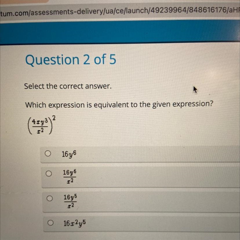 Which expression is equivalent to the given expression?-example-1