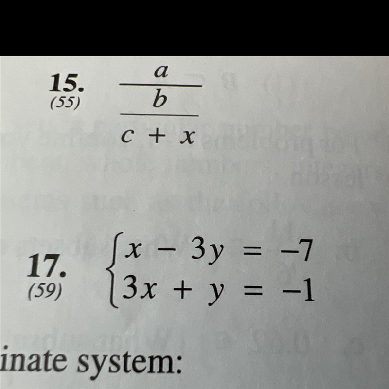 I am trying to solve for x and y. I’m just not clear on how to do this.-example-1