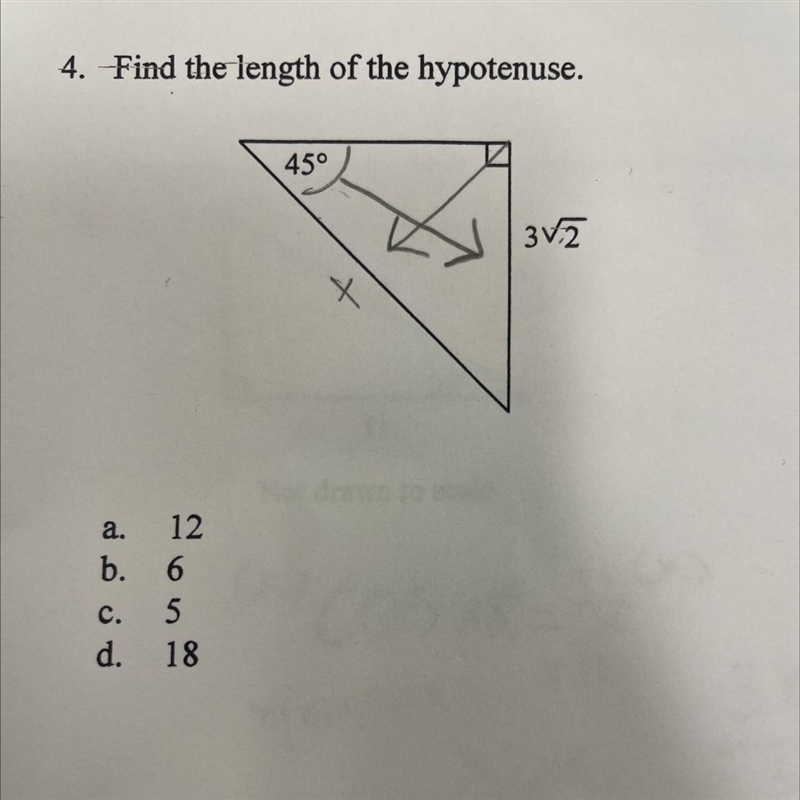 Find the length of the hypotenuse-example-1