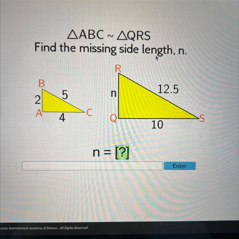 Find the missing side length-example-1