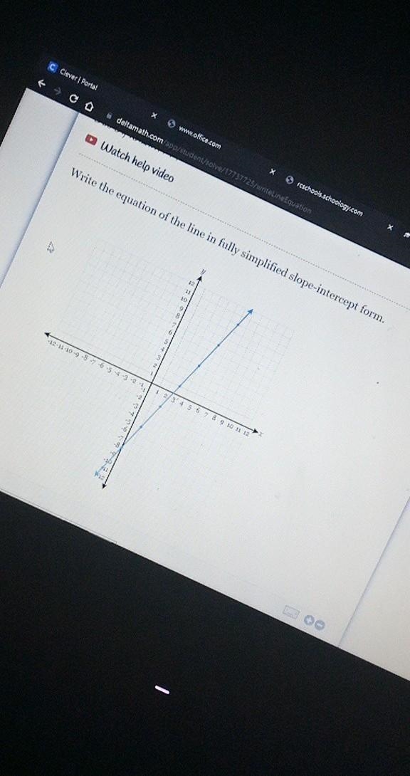 "write the equation in fully simplfied slope - intercept form" Can someone-example-1