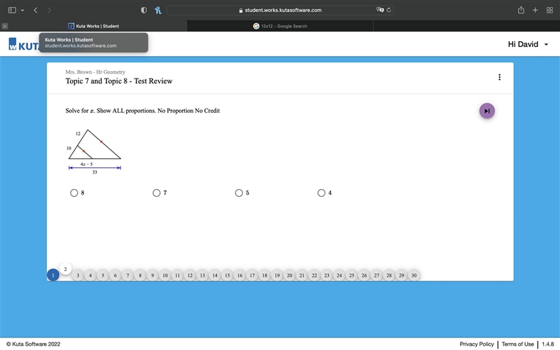 Solve for x. Please help and please show work, thanks!-example-1