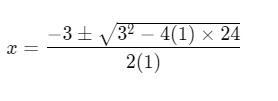 Which equation could be solved using this application of the quadratic formula?A. x-example-1