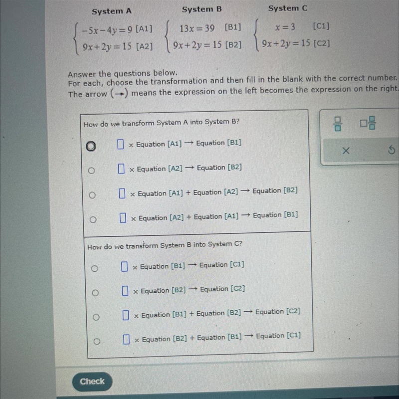 Help! Consider the following three systems of linear equations.-example-1