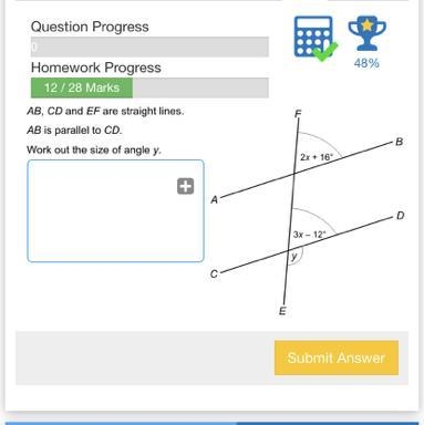 Work out the size of angle y-example-1