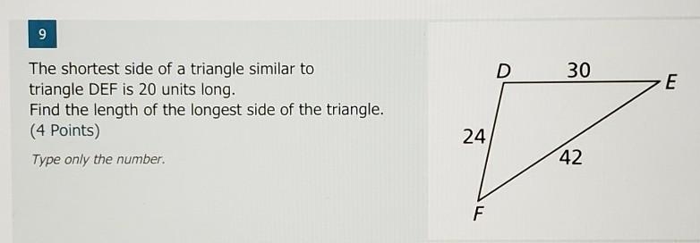 What is the length of the longest side of the triangle similar to triangle DEF?-example-1