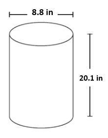 A cylinder and its dimensions are shown in the diagram. Which measurement is closest-example-1