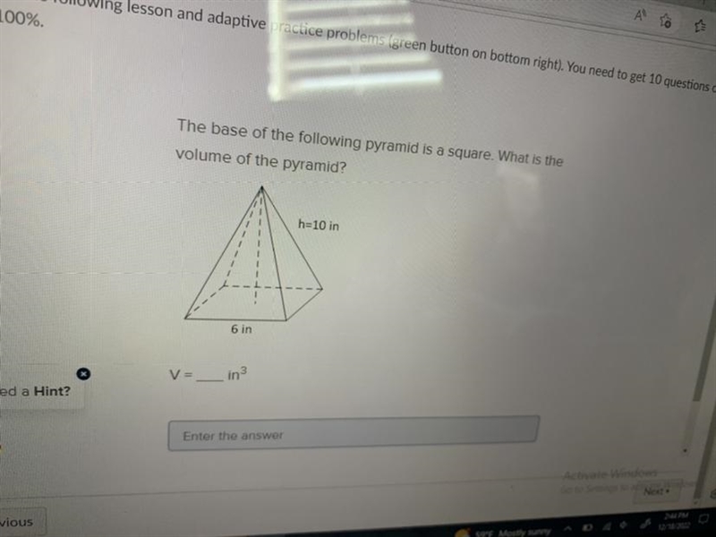 What is the volume of the pyramid?Will give 30 points-example-1