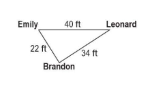 Leonard, Brandon, and Emily are tossing a football. The distances they stand from-example-1