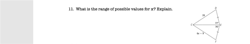 What is the range of possible values for x? Explain Show work-example-1