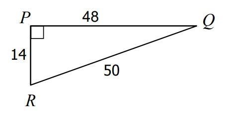 Which side is adjacent to Angle Q? 48 14 50-example-1