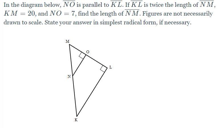 Need Help!!!!!!!!! Solve for side similar triangle-example-1