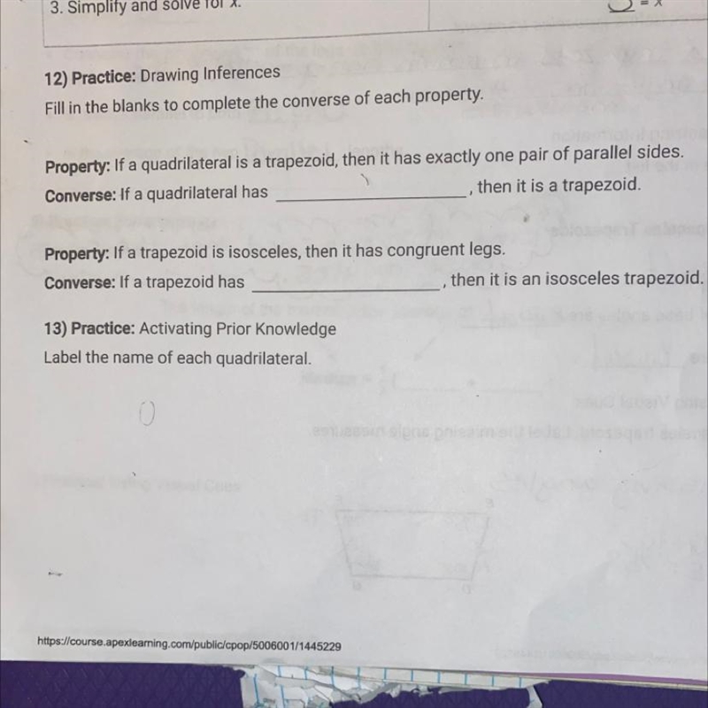 Fill in the blanks to complete the converse of each property-example-1