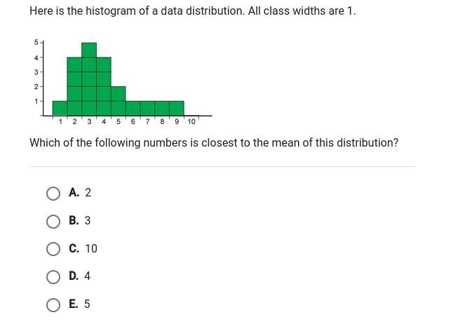 here is the histogram of a data distribution. all class widths are 1. which of the-example-1