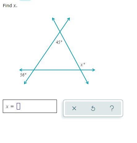 Finding an angle measure given extended triangles-example-1