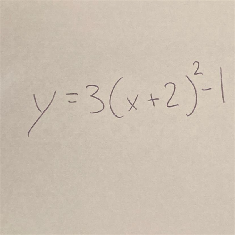 Please help convert this from quadratic form to vertex form Please show all steps-example-1