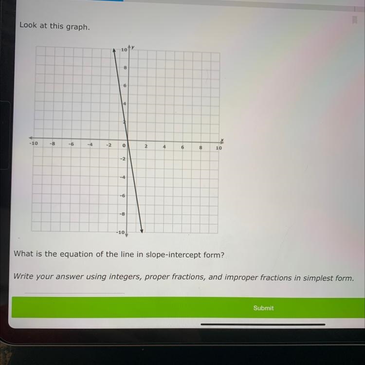 What is the equation of the line in slope-intercept form?-example-1