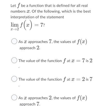 Let f be a function that is defined for all realnumbers x. Of the following, which-example-1