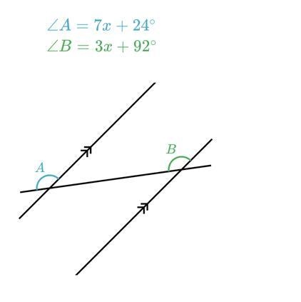 Solve for x and then find the measure of-example-1