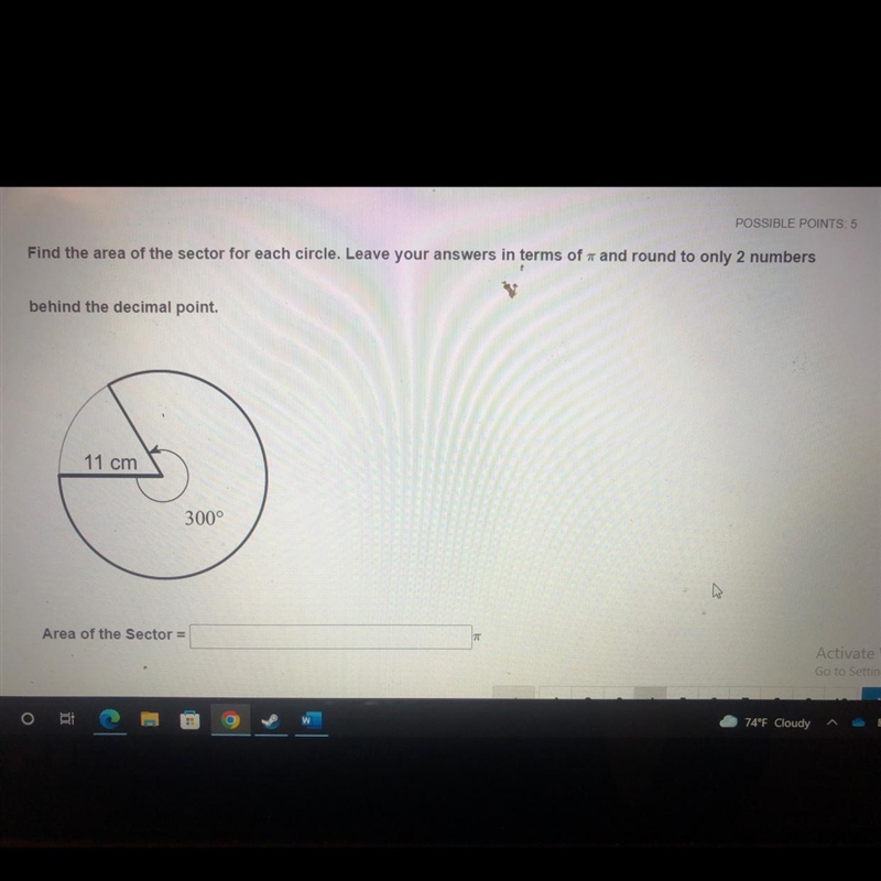 What’s the area of the sector-example-1