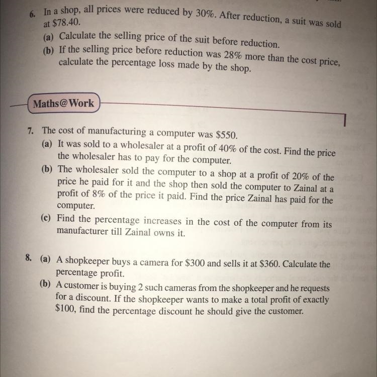 A) a shopkeeper buys a camera for $300 and sells it at $360. Calculate the percentage-example-1